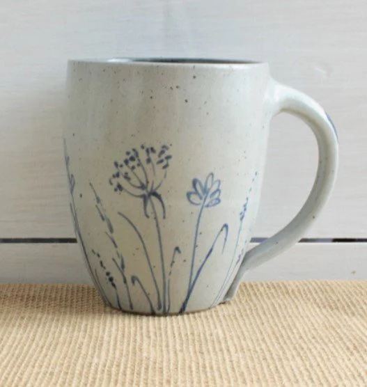 Wildflower Café Mug ROWE POTTERY - Image 4
