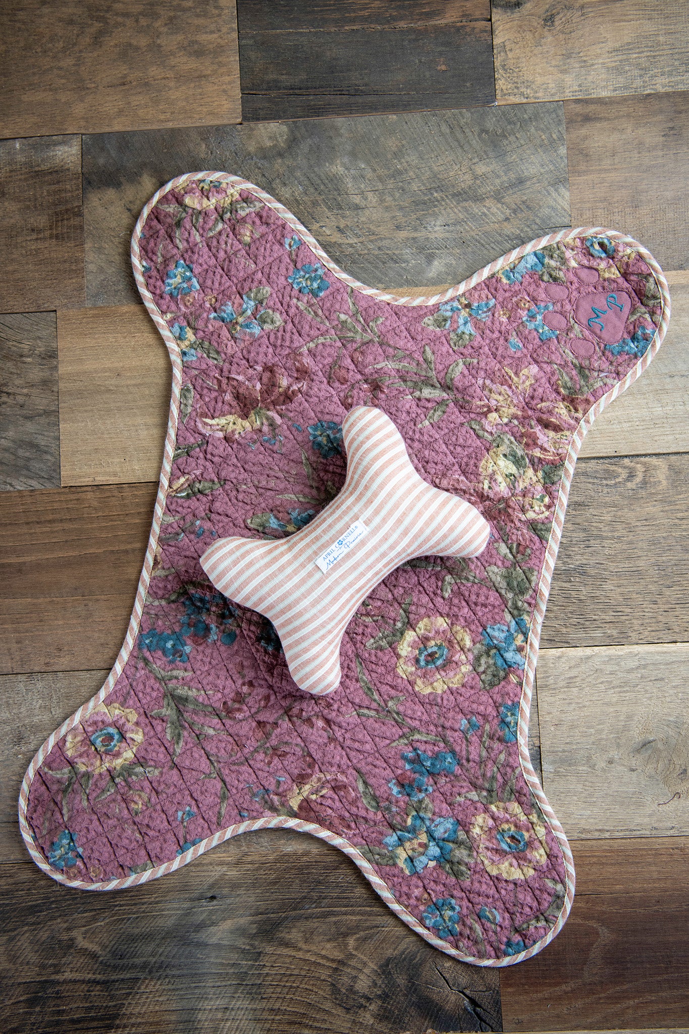 Chicago's Dog Mat and Toy Bone Set in Cottagecore Patchwork - Image 3