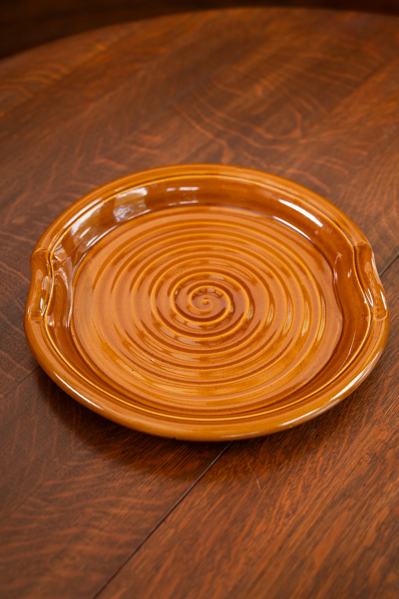 Cinnamon Glaze Ceramic Handled Serving Platter - Image 5