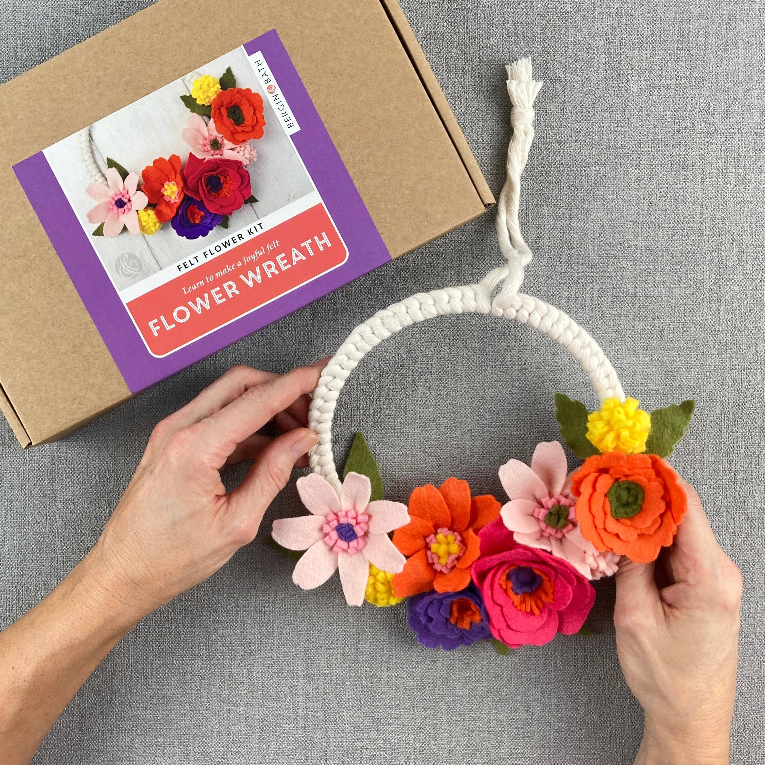 Felt Flower & Macrame Kit in Spring Wreath - Image 9
