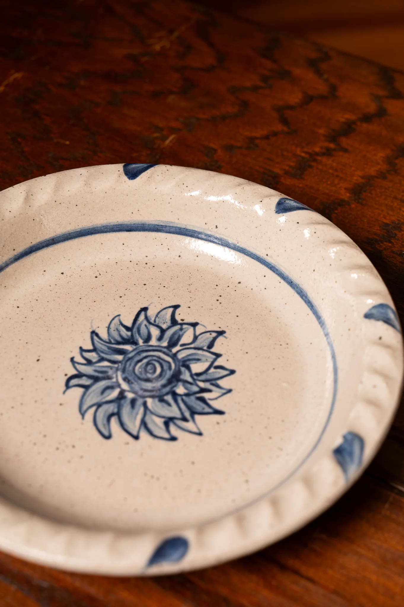 Here Comes the Sunflower Ceramic Pie Plate - Image 3