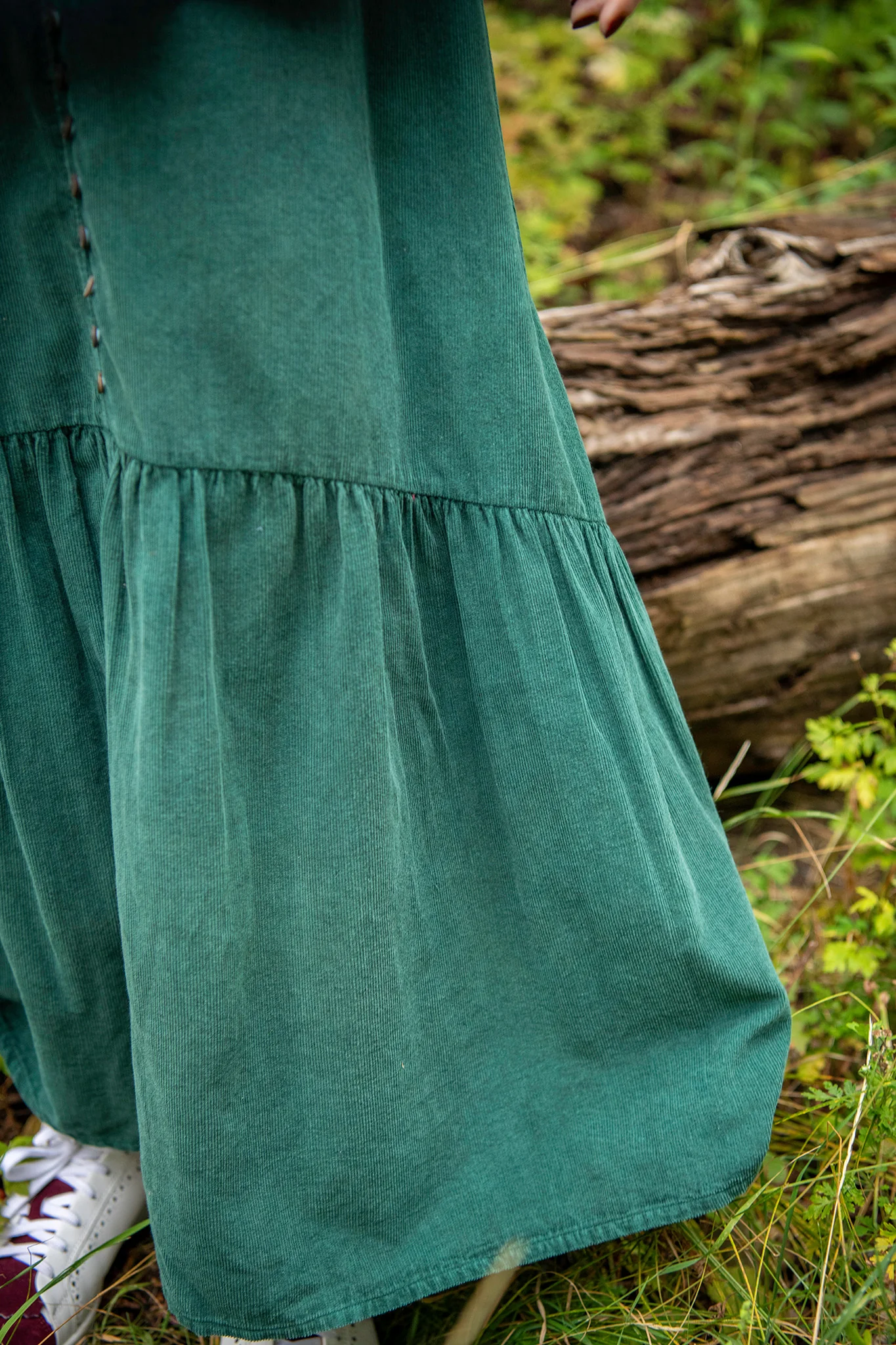 For Little House Lover's Homestead Cord Skirt in Green - Image 5