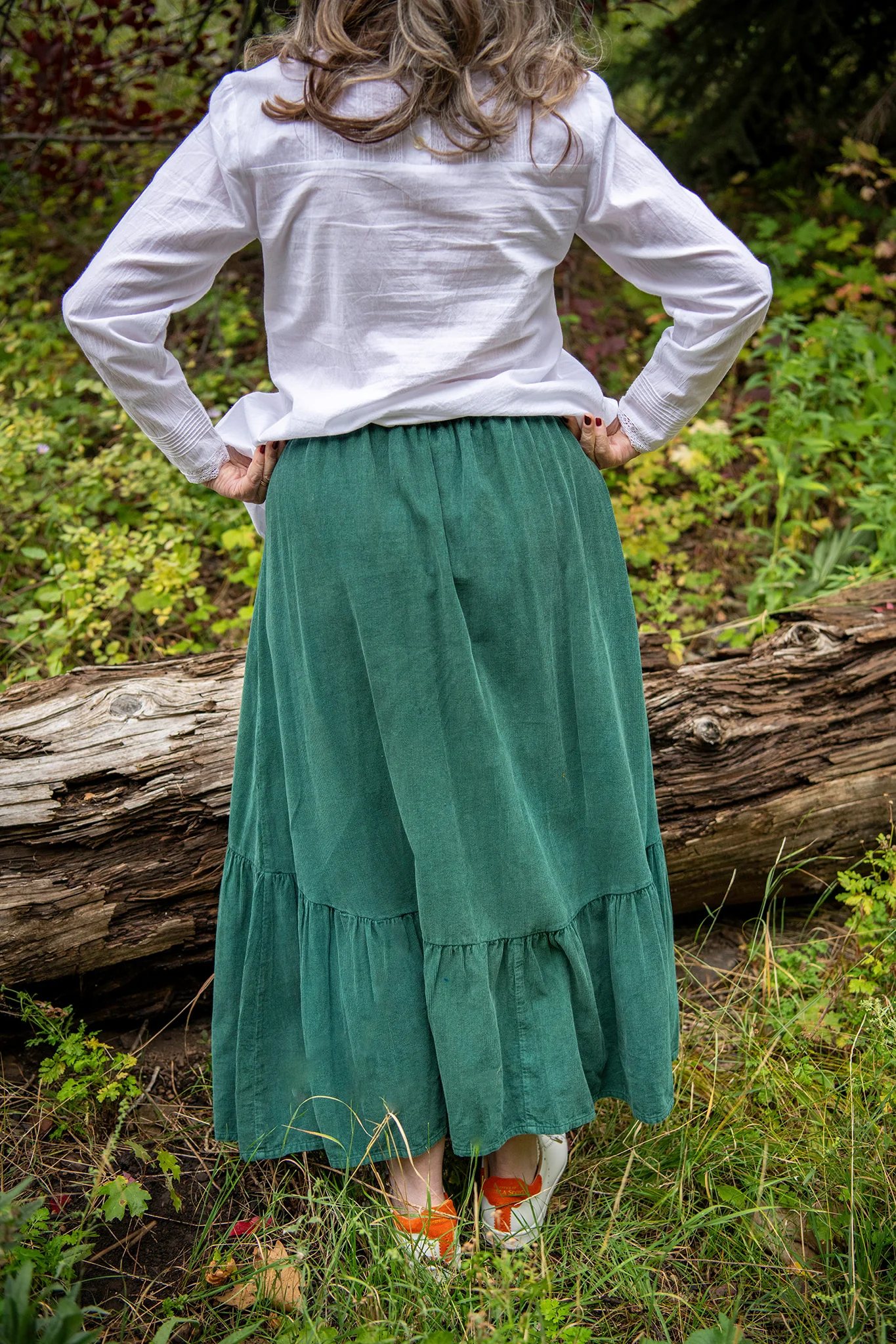 For Little House Lover's Homestead Cord Skirt in Green - Image 6