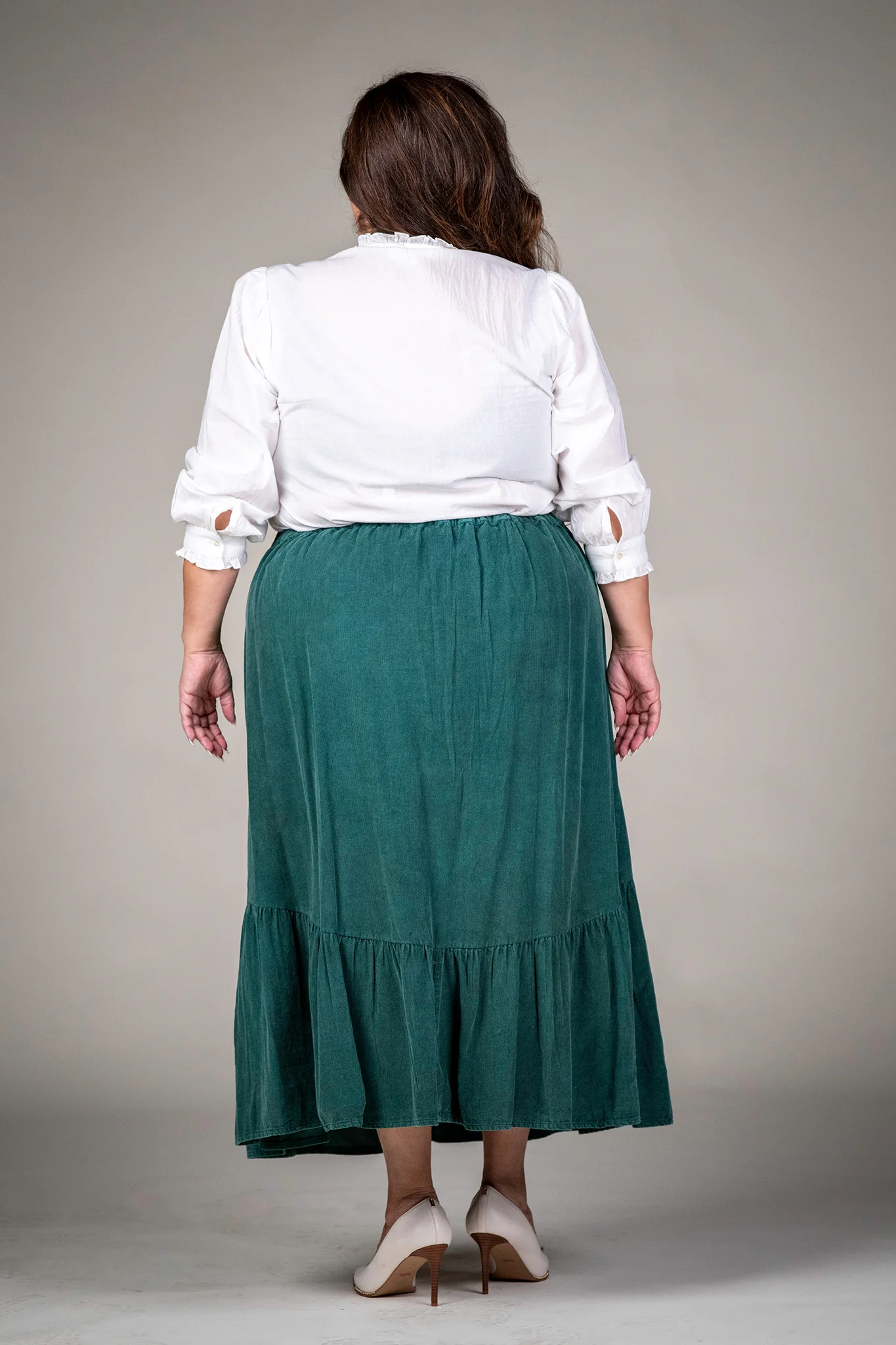 For Little House Lover's Homestead Cord Skirt in Green - Image 8