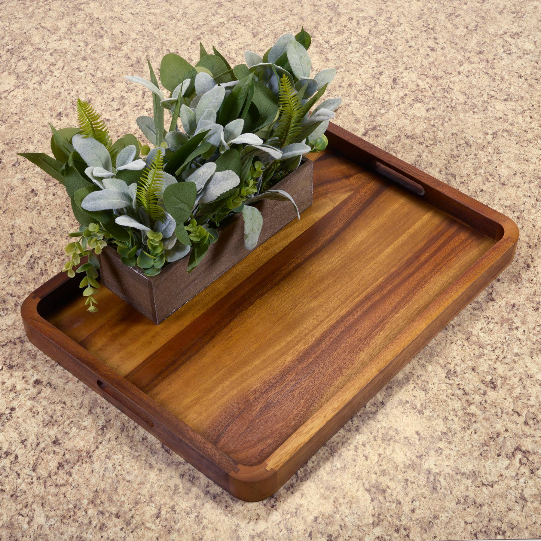 Let's Entertain Acacia Wood Serving Tray — 20" Rectangle - Image 3