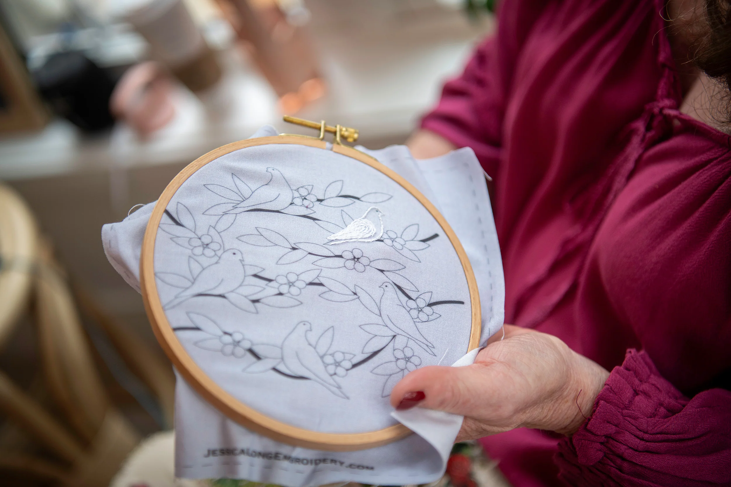 Peaceful Doves Beginner's Hand Embroidery Kit - Image 6