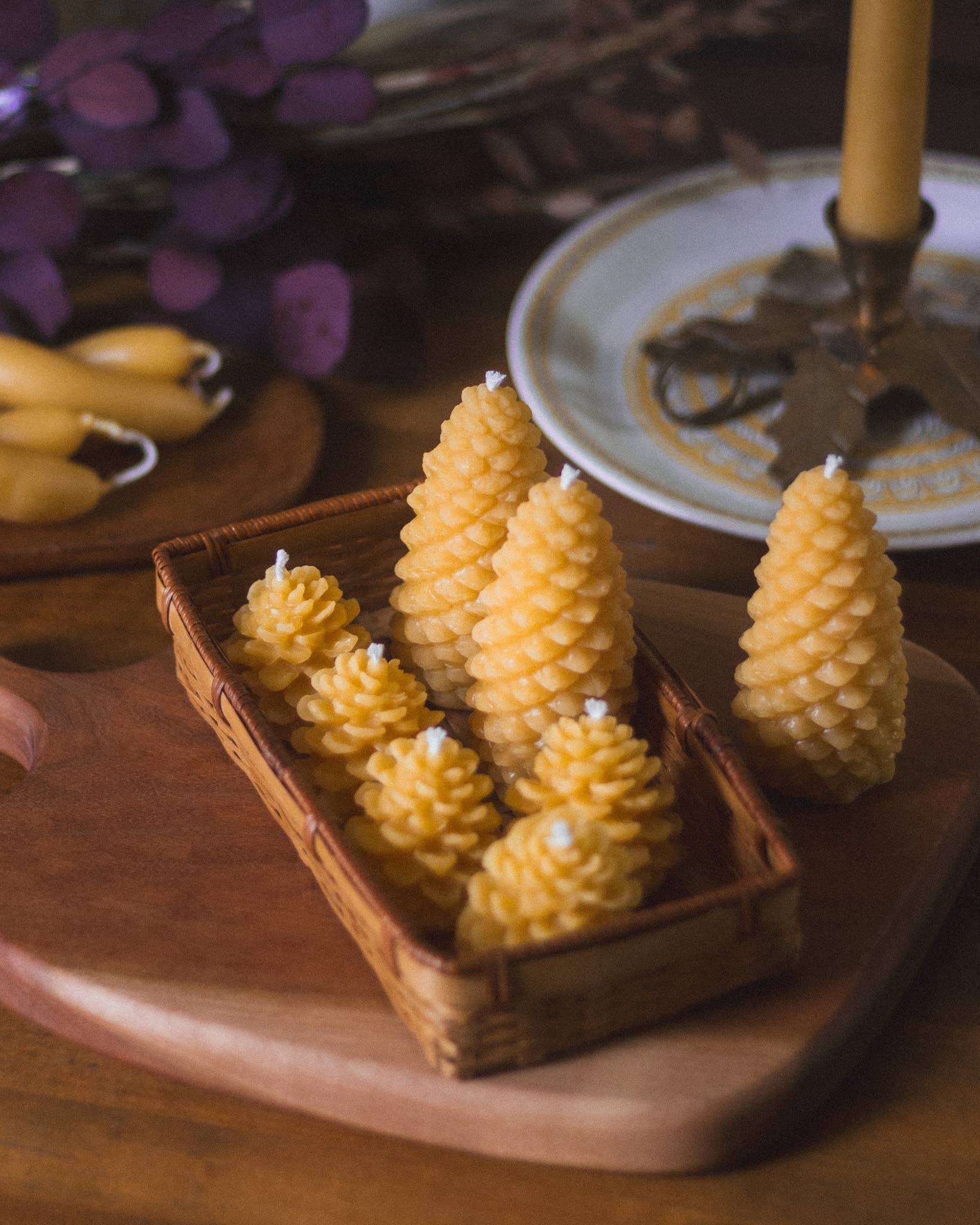 Small Pinecone Beeswax Candle - Image 4