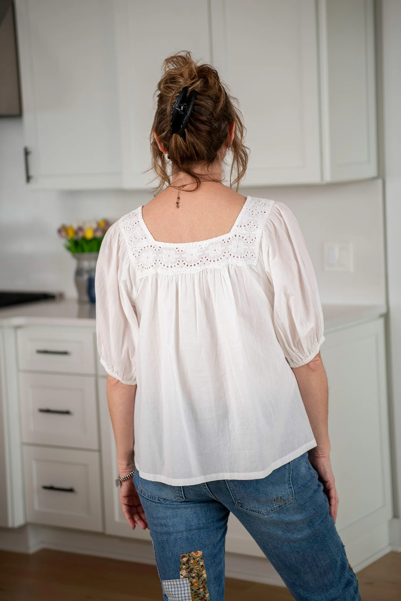 The Prairie Eyelet Everyday Blouse in White - Image 5