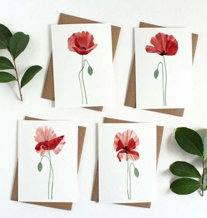 Wild Poppy Notecard Set - Image 3