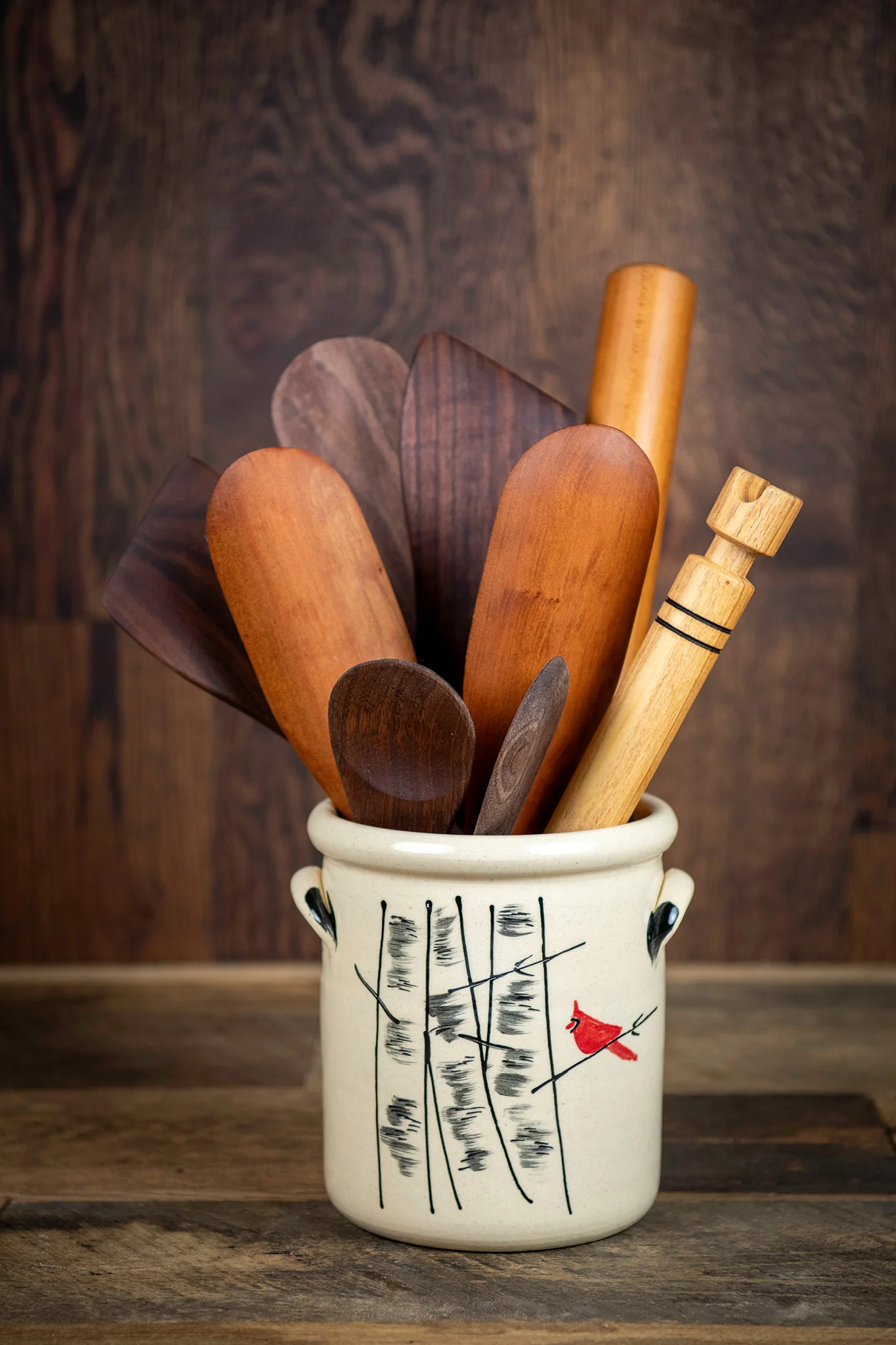 Winter Birch Handled Half-Gallon Crock - Image 3